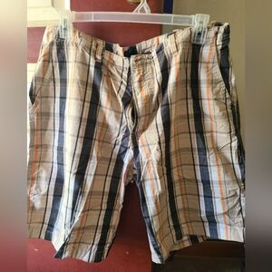 Gently worn men's plaid shorts.